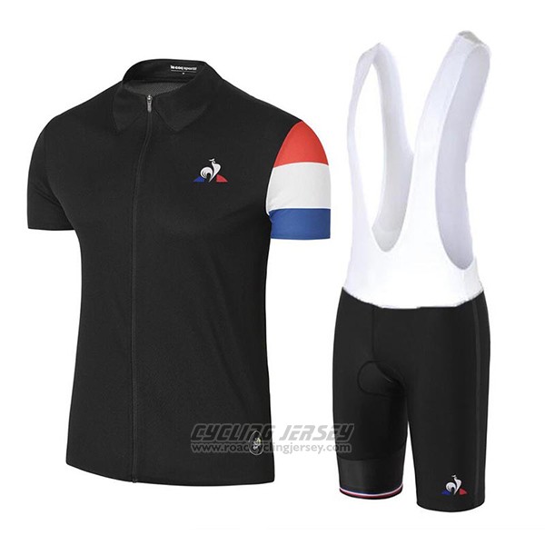 2017 Cycling Jersey Coq Sportif Tour de France Black Short Sleeve and Bib Short